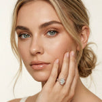 2.9 Ct Oval Cut Moissanite Luxe Pavé Band Ring