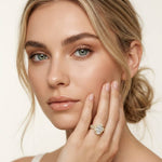 2.9 Ct Oval Cut Moissanite Luxe Pavé Band Ring