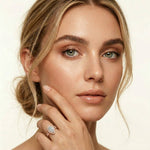 2.90 Ct Pear Cut Moissanite Twin Row Pavé Ring