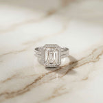 2.9 Ct Radiant Cut Moissanite Split Pavé Shank Ring White