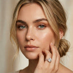 2.9 Ct Round Cut Moissanite Luxe Halo Ring Rose Gold