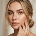 2.9 Ct Round Cut Moissanite Luxe Halo Ring Gold