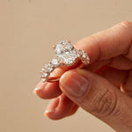 7 Ct Oval Cut Moissanite Vintage Halo Ring Rose Gold