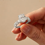 7 Ct Oval Cut Moissanite Vintage Halo Ring White