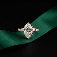 4.75 Ct Marquise Cut Moissanite Marquise Accent Ring Rose Gold