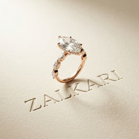 4.75 Ct Marquise Cut Moissanite Marquise Accent Ring Rose Gold