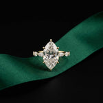 4.75 Ct Marquise Cut Moissanite Marquise Accent Ring Gold