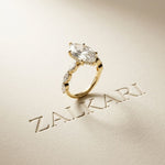 4.75 Ct Marquise Cut Moissanite Marquise Accent Ring Gold