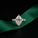 4.75 Ct Marquise Cut Moissanite Marquise Accent Ring White