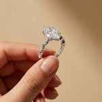 4.75 Ct Marquise Cut Moissanite Marquise Accent Ring White