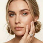 3.50 Ct Emerald Cut Moissanite Botanical Accent Ring Gold