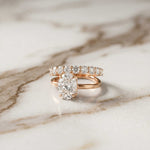 3.20 Ct Oval Cut Moissanite Floating Ring Rose Gold