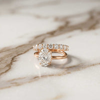 3.20 Ct Oval Cut Moissanite Floating Ring Rose Gold