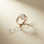 3.20 Ct Oval Cut Moissanite Floating Ring Rose Gold