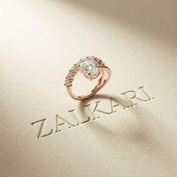3.20 Ct Oval Cut Moissanite Floating Ring Rose Gold