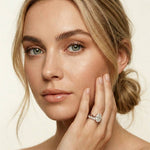 3.20 Ct Oval Cut Moissanite Floating Ring Rose Gold