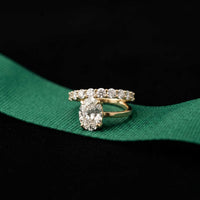 3.20 Ct Oval Cut Moissanite Floating Ring Gold