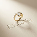 3.20 Ct Oval Cut Moissanite Floating Ring Gold