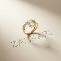 3.20 Ct Oval Cut Moissanite Floating Ring Gold