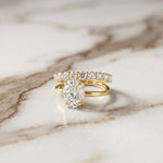3.20 Ct Oval Cut Moissanite Floating Ring Gold