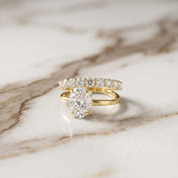 3.20 Ct Oval Cut Moissanite Floating Ring Gold