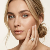 3.20 Ct Oval Cut Moissanite Floating Ring Gold