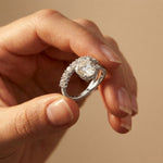 3.20 Ct Oval Cut Moissanite Floating Ring White