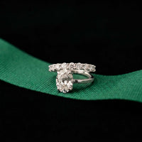 3.20 Ct Oval Cut Moissanite Floating Ring White
