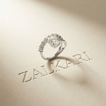 3.20 Ct Oval Cut Moissanite Floating Ring White