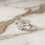 3.20 Ct Oval Cut Moissanite Floating Ring White