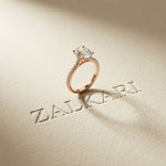 2.30 Ct Oval Cut Moissanite Vintage Accent Halo Ring Rose Gold