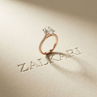 2.30 Ct Oval Cut Moissanite Vintage Accent Halo Ring Rose Gold