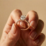 2.30 Ct Oval Cut Moissanite Vintage Accent Halo Ring Rose Gold