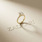 2.30 Ct Oval Cut Moissanite Vintage Accent Halo Ring Gold