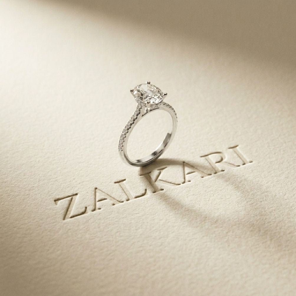 2.30 Ct Oval Cut Moissanite Vintage Accent Halo Ring