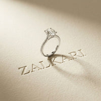 2.30 Ct Oval Cut Moissanite Vintage Accent Halo Ring White