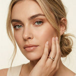 0.8 Ct Round Cut Moissanite Bezel Set Band Ring Rose Gold