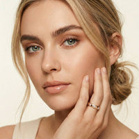 0.8 Ct Round Cut Moissanite Bezel Set Band Ring Rose Gold