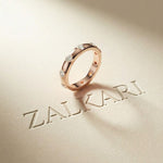 0.8 Ct Round Cut Moissanite Bezel Set Band Ring Rose Gold