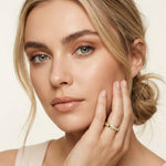 0.8 Ct Round Cut Moissanite Bezel Set Band Ring Gold