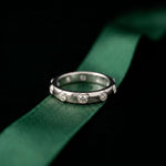 0.8 Ct Round Cut Moissanite Bezel Set Band Ring White