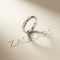0.8 Ct Round Cut Moissanite Bezel Set Band Ring White