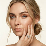 3.30 Ct Emerald Cut Baguette Gallery Moissanite Ring White
