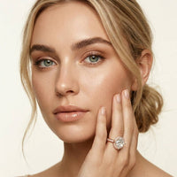 2.40 Ct Princess Cut Hidden Bridge Pavé Moissanite Ring Rose Gold