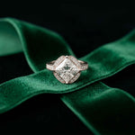 2.40 Ct Princess Cut Hidden Bridge Pavé Moissanite Ring White