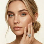 2.40 Ct Princess Cut Hidden Bridge Pavé Moissanite Ring White