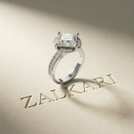 2.40 Ct Princess Cut Hidden Bridge Pavé Moissanite Ring White