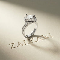 2.40 Ct Princess Cut Hidden Bridge Pavé Moissanite Ring White