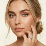 2.40 Ct Oval Cut Signature Halo Pavé Moissanite Ring