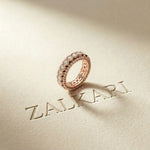 3.20 Ct Round Cut Moissanite Three-Row Band Ring Rose Gold